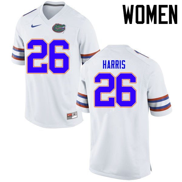 Women Florida Gators #26 Marcell Harris College Football Jerseys Sale-White - Click Image to Close